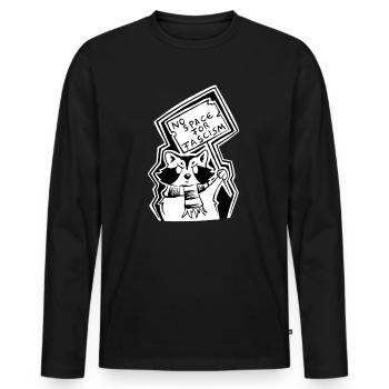 Trashpanda contre le fascisme - T-shirt manches longues Premium bio Homme - noir - Devant - Nico (187cm)