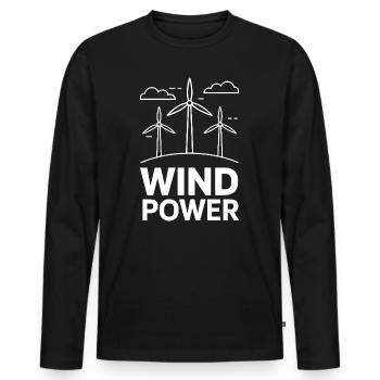 Wind Power Wind Power Renewable Energy - Men's Premium Organic Long Sleeve Shirt - black - Front - Nico (187cm)