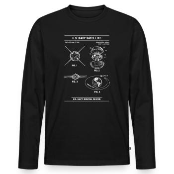 Schéma du plan des satellites de la Marine - T-shirt manches longues Premium bio Homme - noir - Devant - Nico (187cm)