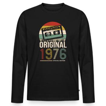 1976 anniversaire 1976 né en 1976 anniversaire - T-shirt manches longues Premium bio Homme - noir - Devant - Nico (187cm)