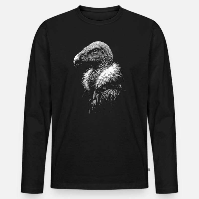 Aasgeier - Männer Premium Bio Langarmshirt - Schwarz
