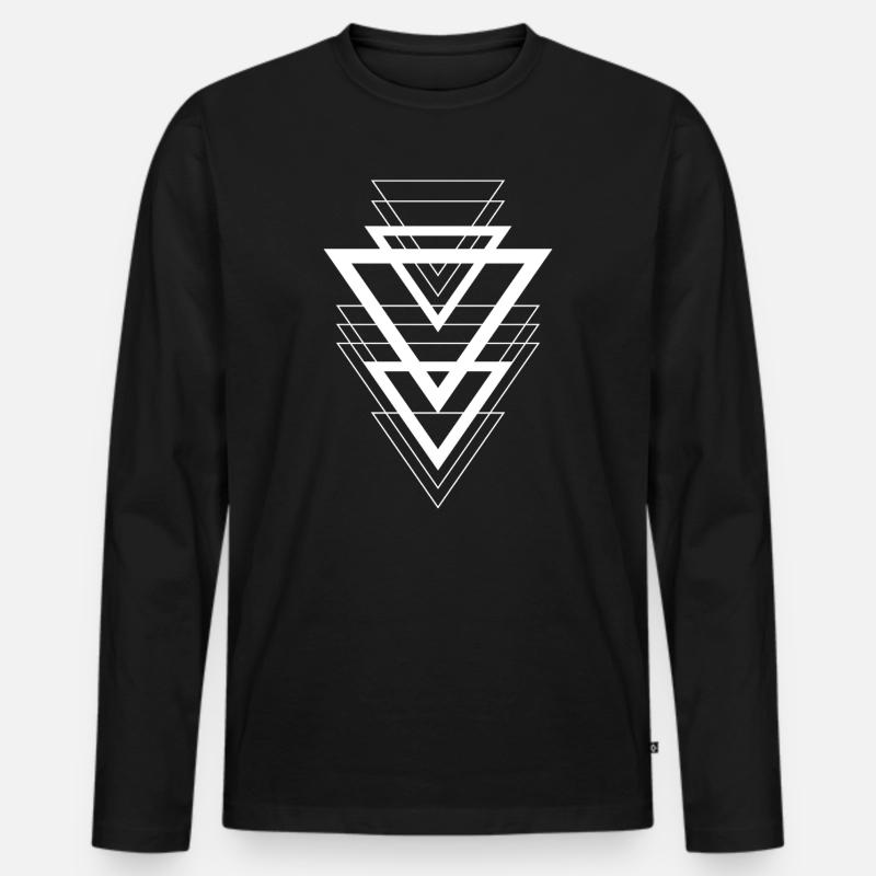 Dreiecks-Design - Männer Premium Bio Langarmshirt - Schwarz