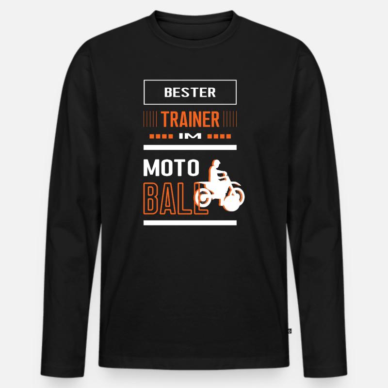 Bester Motoball Trainer Motoballtrainer Training - Männer Premium Bio Langarmshirt - Schwarz