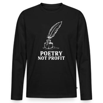 Poetry Not Profit - Men's Premium Organic Long Sleeve Shirt - black - Front - Nico (187cm)