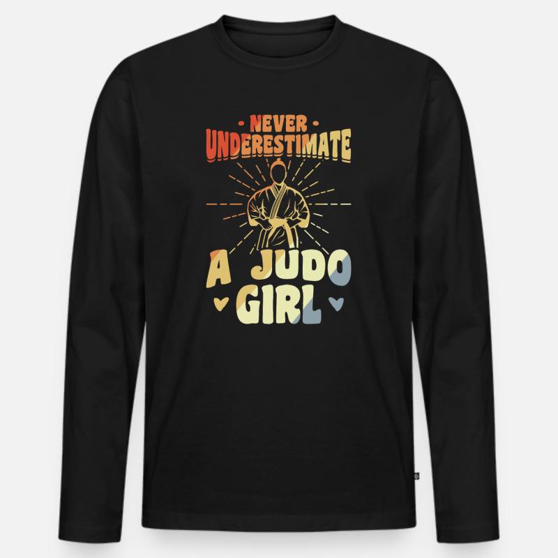 Judo Mädchen - Männer Premium Bio Langarmshirt - Schwarz