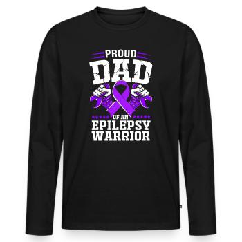 Epilepsie Vater Papa Geschenk - Männer Premium Bio Langarmshirt - Schwarz - Vorne - Nico (187cm)