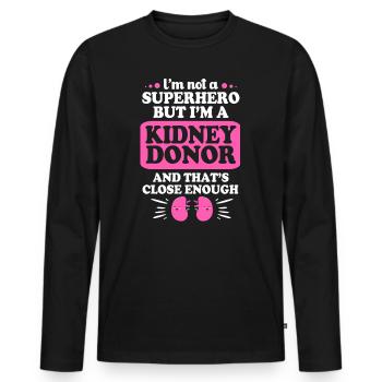 Nierenspender Spender Niere - Männer Premium Bio Langarmshirt - Schwarz - Vorne - Nico (187cm)