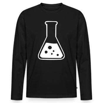 Don du chimiste chimiste en chimie à essai - T-shirt manches longues Premium bio Homme - noir - Devant - Nico (187cm)