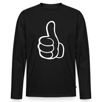 Comme une main - T-shirt manches longues Premium bio Homme - noir - Devant - Nico (187cm)