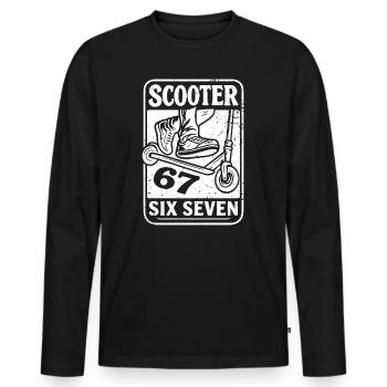 Trottinette acrobatique Freestyle Trottinette Kick Scooter 67s - T-shirt manches longues Premium bio Homme - noir - Devant - Nico (187cm)