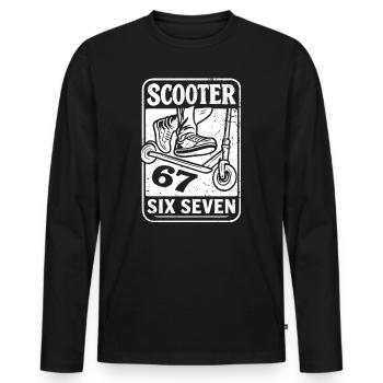 Impression arrière | Trottinettes Freestyle Kick Scooter 67 - T-shirt manches longues Premium bio Homme - noir - Devant - Nico (187cm)