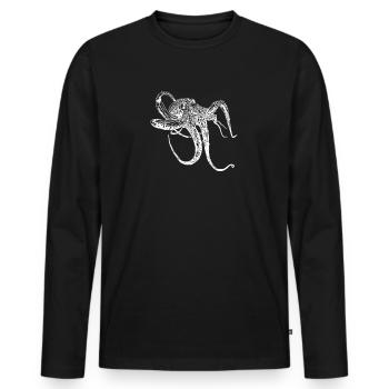OCTOPUS octopus drawn gift diving vacation - Men's Premium Organic Long Sleeve Shirt - black - Front - Nico (187cm)