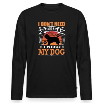 Cocker Spaniel Mein Hund Retro Vintage Hunderasse - Männer Premium Bio Langarmshirt - Schwarz - Vorne - Nico (187cm)