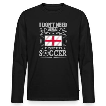 England Soccer Football 2022 WM - Men's Premium Organic Long Sleeve Shirt - black - Front - Nico (187cm)