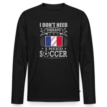 France Soccer Football 2022 WM - Men's Premium Organic Long Sleeve Shirt - black - Front - Nico (187cm)