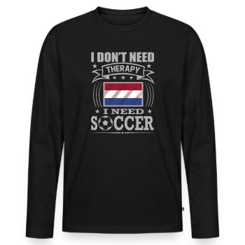 Netherland Soccer Football 2022 WM - T-shirt manches longues Premium bio Homme - noir - Devant - Nico (187cm)