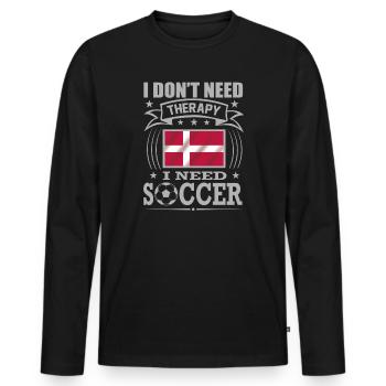Denmark Soccer Football 2022 WM - Men's Premium Organic Long Sleeve Shirt - black - Front - Nico (187cm)