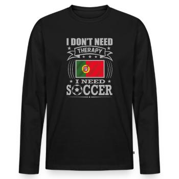 Portugal Soccer Football 2022 WM - Men's Premium Organic Long Sleeve Shirt - black - Front - Nico (187cm)