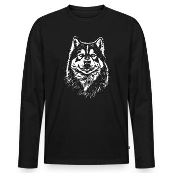 Alaskan Malamute Portrait Dog Dog - Men's Premium Organic Long Sleeve Shirt - black - Front - Nico (187cm)