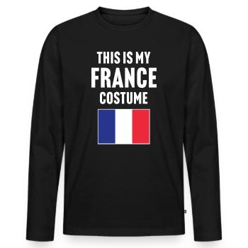 This my France costume - Men's Premium Organic Long Sleeve Shirt - black - Front - Nico (187cm)
