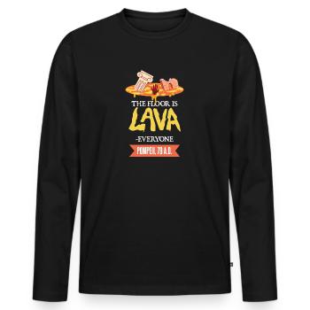 History: the ground is lava - Men's Premium Organic Long Sleeve Shirt - black - Front - Nico (187cm)