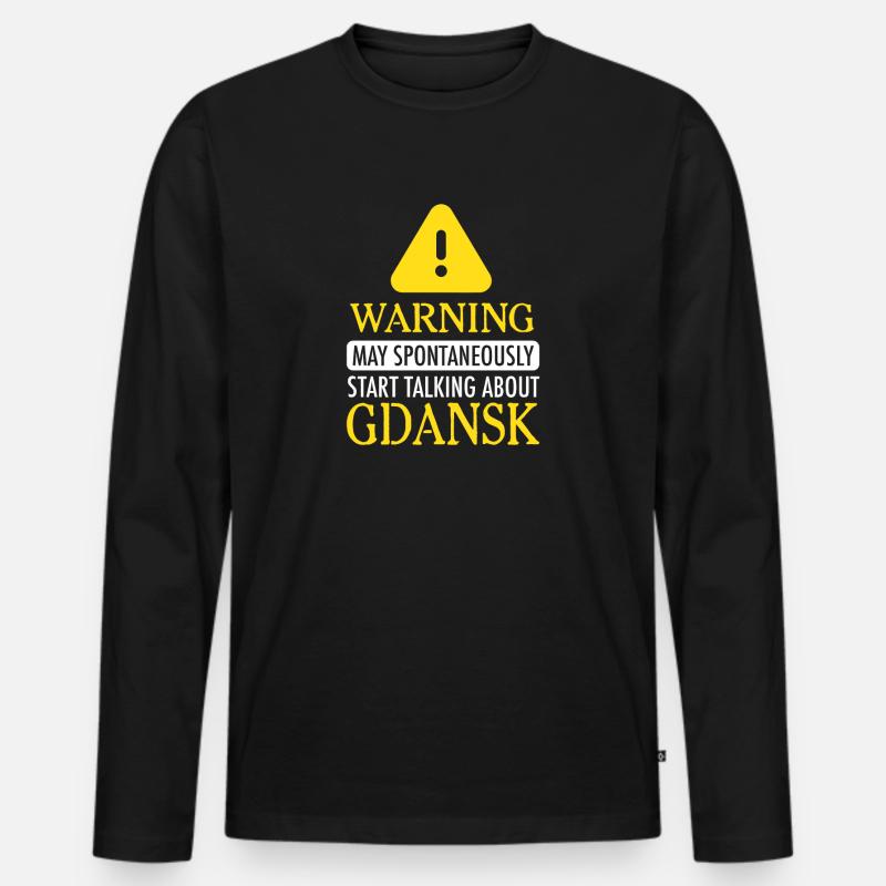 WARNING!: Gdansk - Männer Premium Bio Langarmshirt - Schwarz