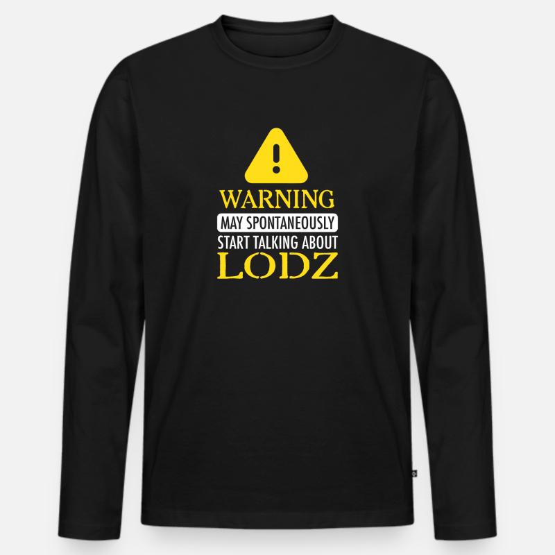 WARNING!: Lodz - Männer Premium Bio Langarmshirt - Schwarz