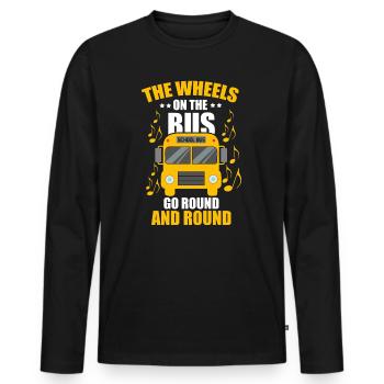 cadeau bus bus scolaire bus papa conducteur - T-shirt manches longues Premium bio Homme - noir - Devant - Nico (187cm)