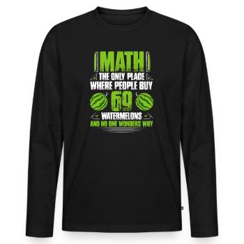 Math Math Math Teacher Mathematician Gift - T-shirt manches longues Premium bio Homme - noir - Devant - Nico (187cm)