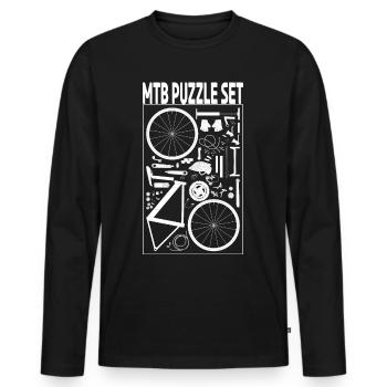 VTT Pièces vélo Cyclisme Vélo Cadeau - T-shirt manches longues Premium bio Homme - noir - Devant - Nico (187cm)