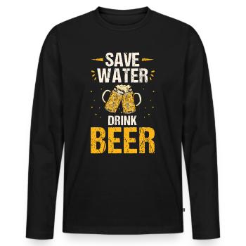 Beer gift birthday drinking beer - Men's Premium Organic Long Sleeve Shirt - black - Front - Nico (187cm)