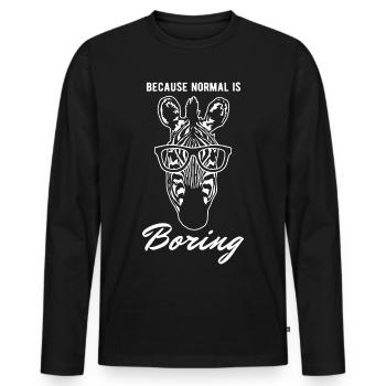 Zebra - Männer Premium Bio Langarmshirt - Schwarz - Vorne - Nico (187cm)