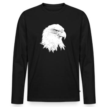 Eagle / Bald Eagle - Men's Premium Organic Long Sleeve Shirt - black - Front - Nico (187cm)