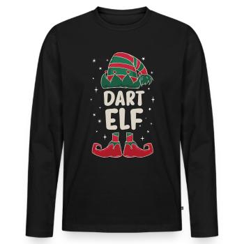 Darts Eleven Family Partners Christmas Gift - Men's Premium Organic Long Sleeve Shirt - black - Front - Nico (187cm)