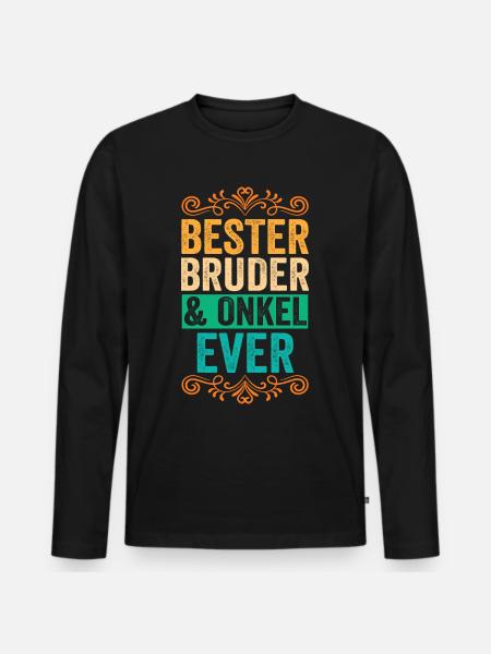 Bruder und Onkel - Männer Premium Bio Langarmshirt - Schwarz