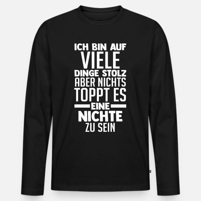 Nichte - Männer Premium Bio Langarmshirt - Schwarz