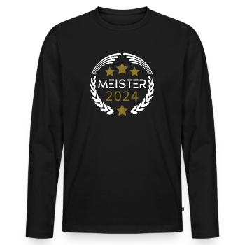 Meister 2024 Aufstiegstrikot Aufstieg 24 - Männer Premium Bio Langarmshirt - Schwarz - Vorne - Nico (187cm)