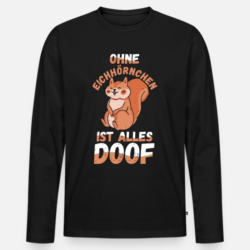Eichhörnchen - Männer Premium Bio Langarmshirt - Schwarz
