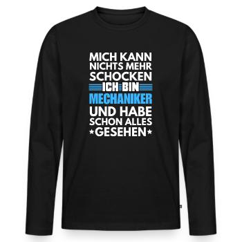 Non-Shockable Mechanic - Men's Premium Organic Long Sleeve Shirt - black - Front - Nico (187cm)