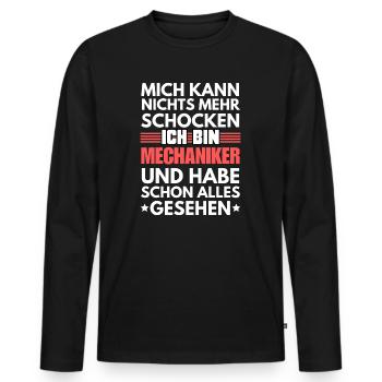 Unshockable mechanic - Men's Premium Organic Long Sleeve Shirt - black - Front - Nico (187cm)