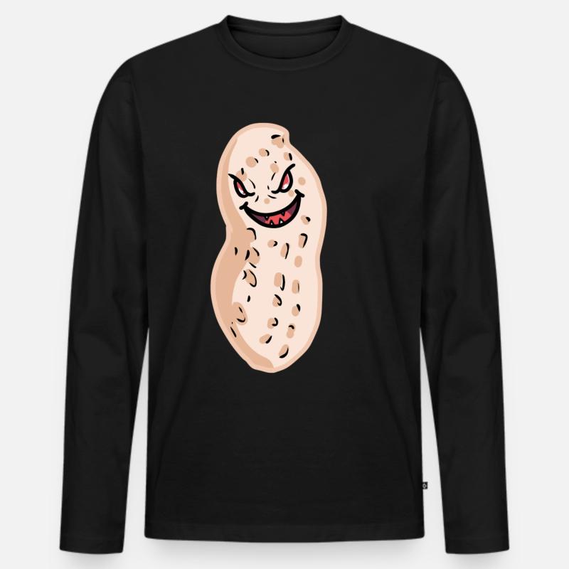 Halloween Erdnuss Erdnüsse - Männer Premium Bio Langarmshirt - Schwarz