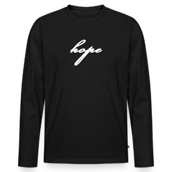 Hope - Men's Premium Organic Long Sleeve Shirt - black - Front - Nico (187cm)