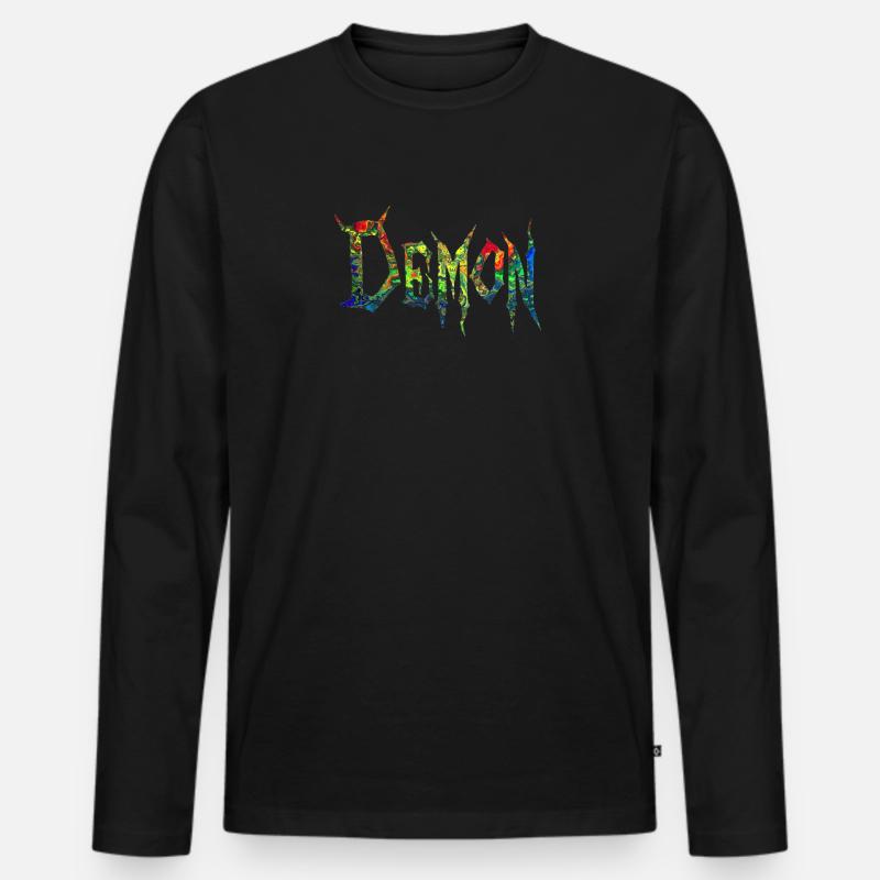 Dämon - Männer Premium Bio Langarmshirt - Schwarz