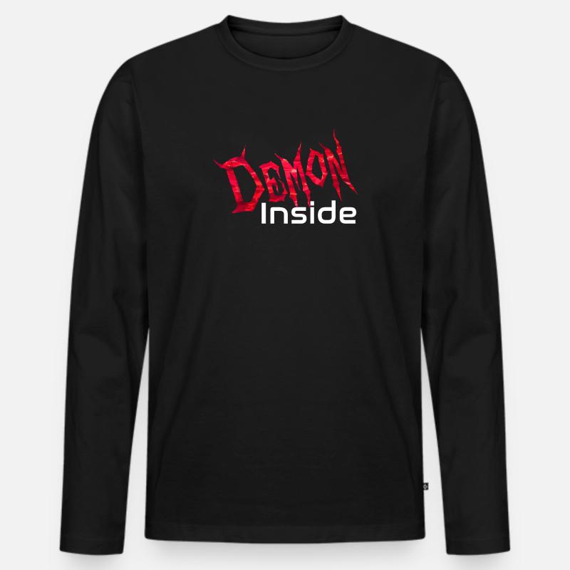 Demon Inside - Männer Premium Bio Langarmshirt - Schwarz