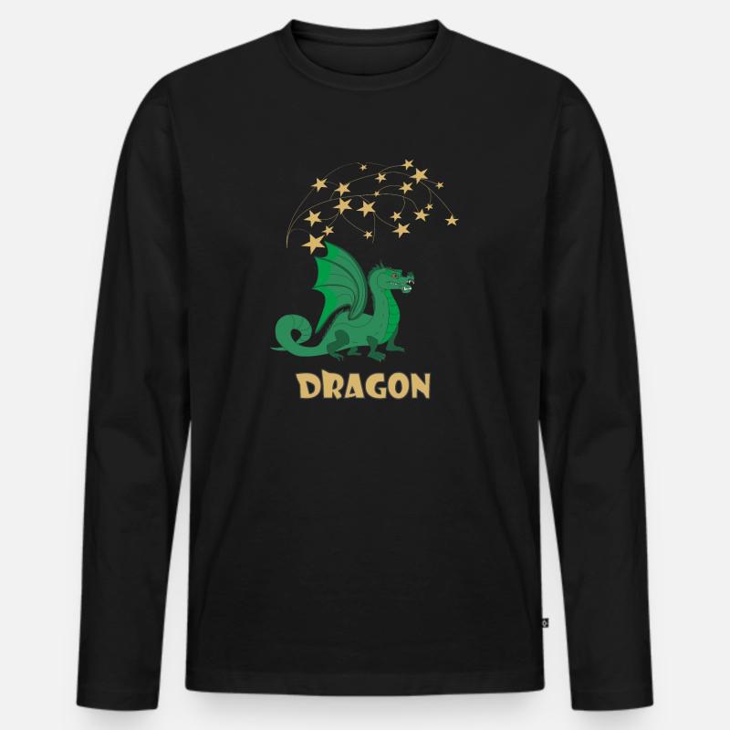 Dragon - Männer Premium Bio Langarmshirt - Schwarz
