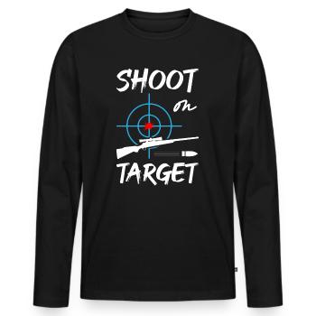 Tirez sur la cible - Sniper - T-shirt manches longues Premium bio Homme - noir - Devant - Nico (187cm)