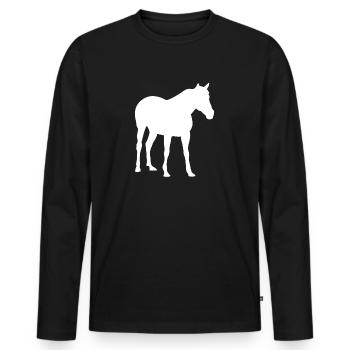 Cheval chevaux chevaux - T-shirt manches longues Premium bio Homme - noir - Devant - Nico (187cm)