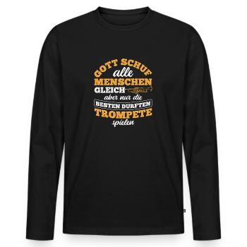 Trompete - Männer Premium Bio Langarmshirt - Schwarz - Vorne - Nico (187cm)