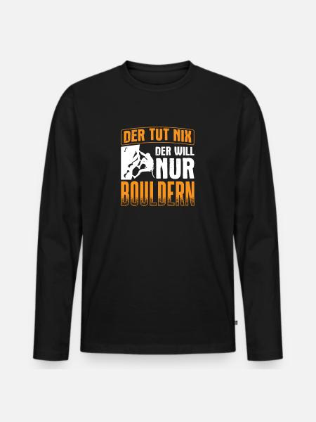 Boulderer Klettern Bouldern - Männer Premium Bio Langarmshirt - Schwarz