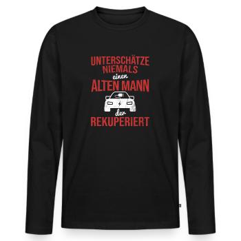 Elektroauto Auto E-Auto - Männer Premium Bio Langarmshirt - Schwarz - Vorne - Nico (187cm)